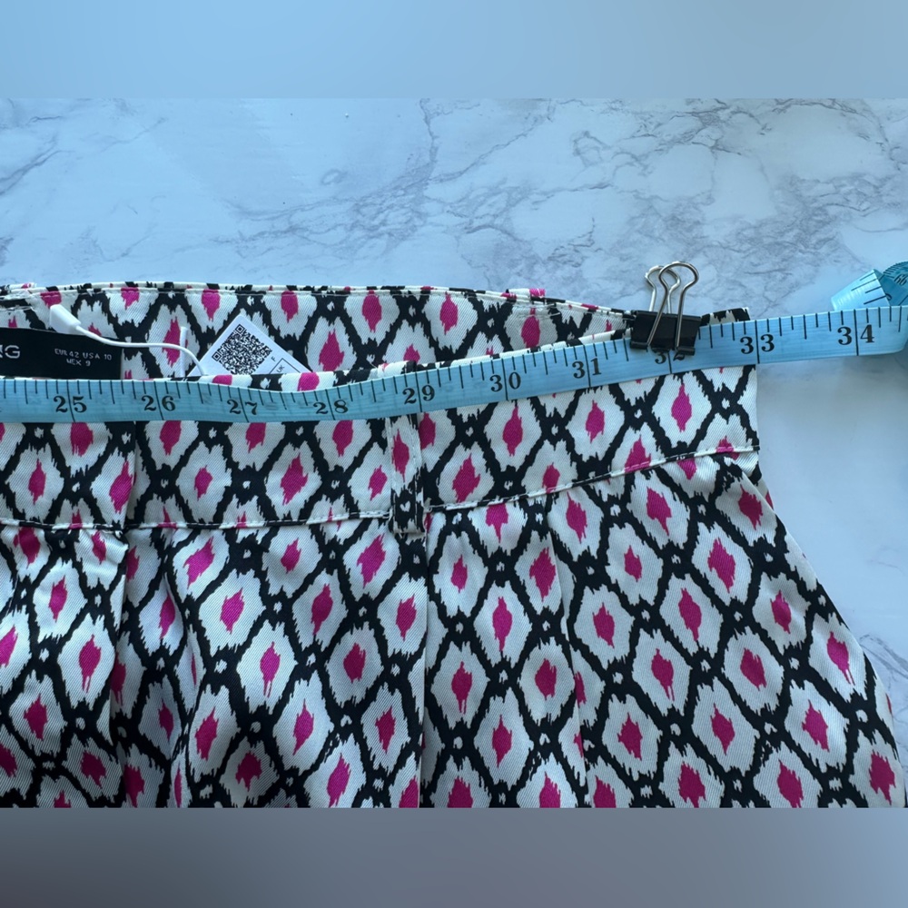 Mango Chic Patterned Trousers - Size M